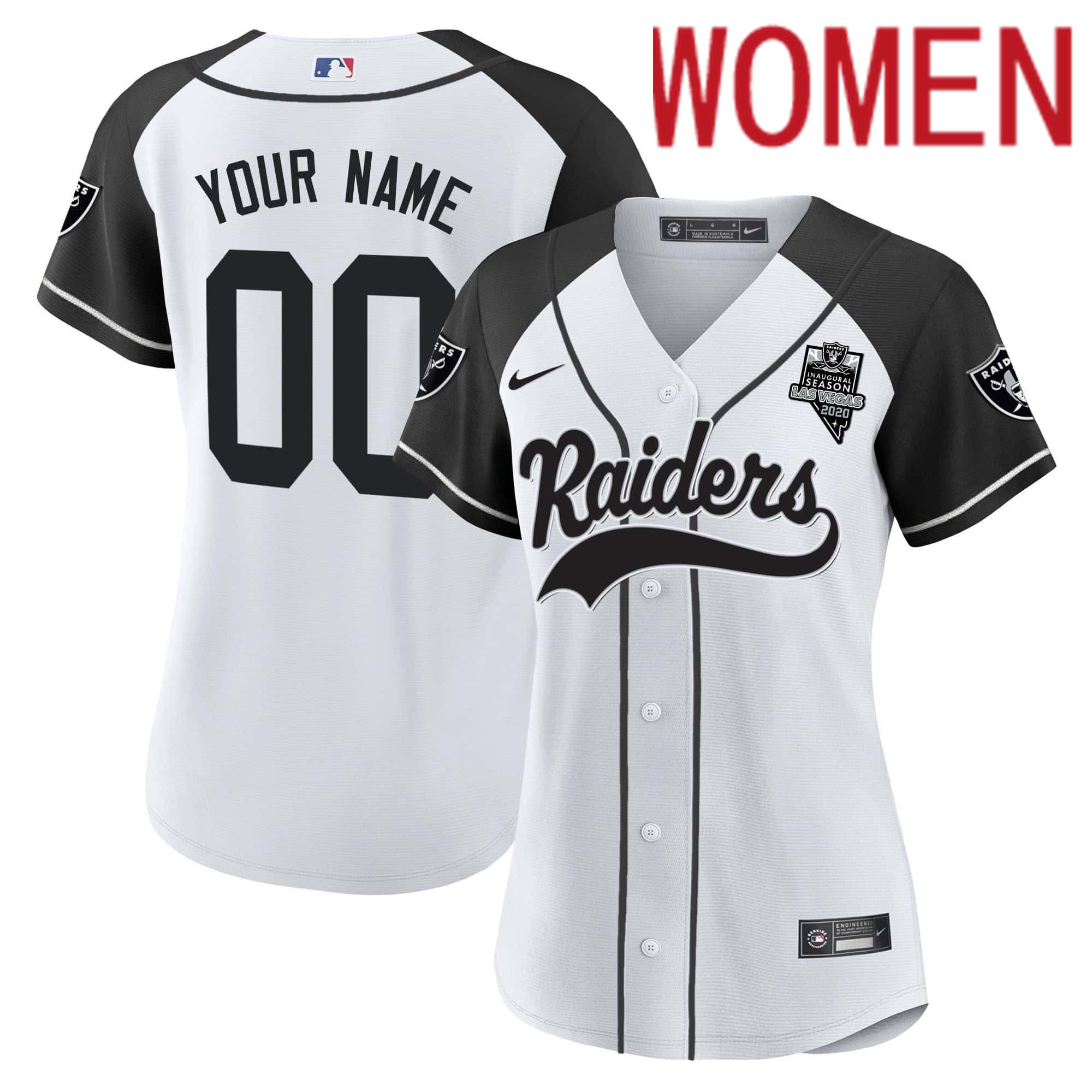 Women Oakland Raiders White 2024 Nike Vapor Baseball Custom NFL Jersey style 1->customized nfl jersey->Custom Jersey